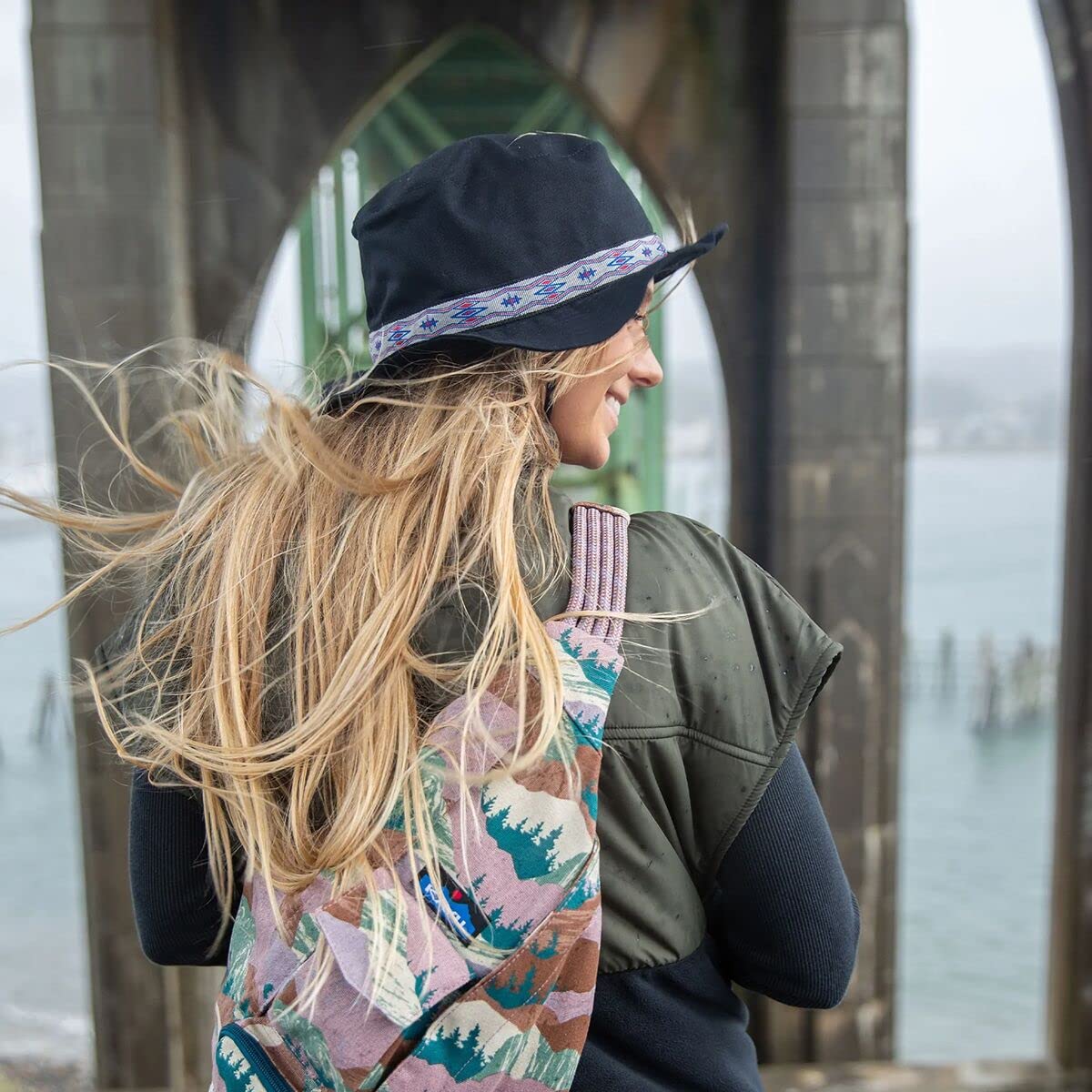 KAVU Organic Strap Bucket Bucket Hat Fishing Camping Boonie-Jet Black-S