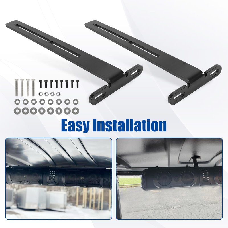 Soundbar Mounting T-Bracket Golf Cart Speaker Mount Bracket Compatible with SE18, SE26, SEB26, SEDS32 Soundbars Universal T-Shaped Black Roof Mount