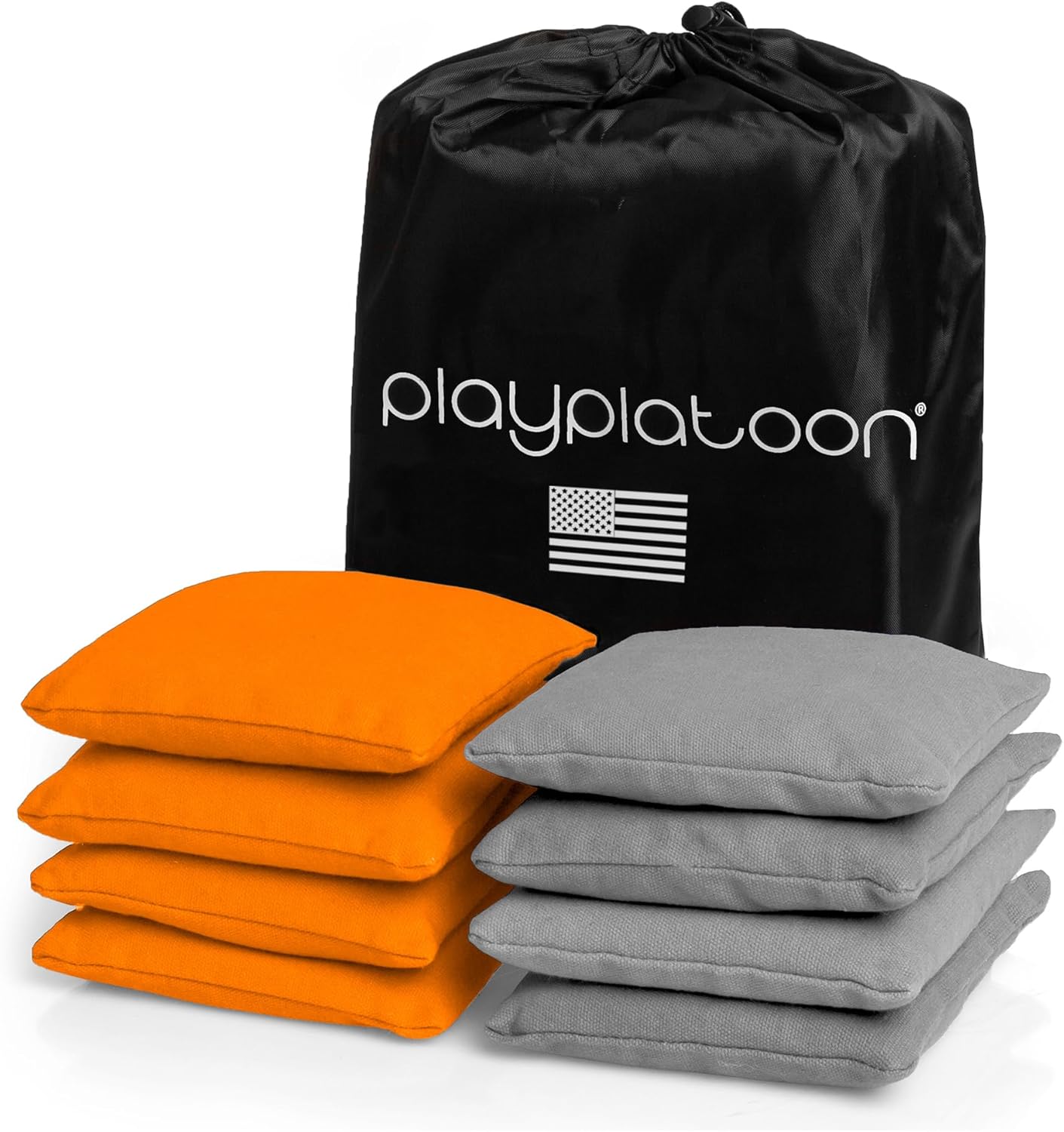 Play Platoon Premium Cornhole Bags - Weather Resistant Duckcloth Set of 8 - Regulation Size & Weight