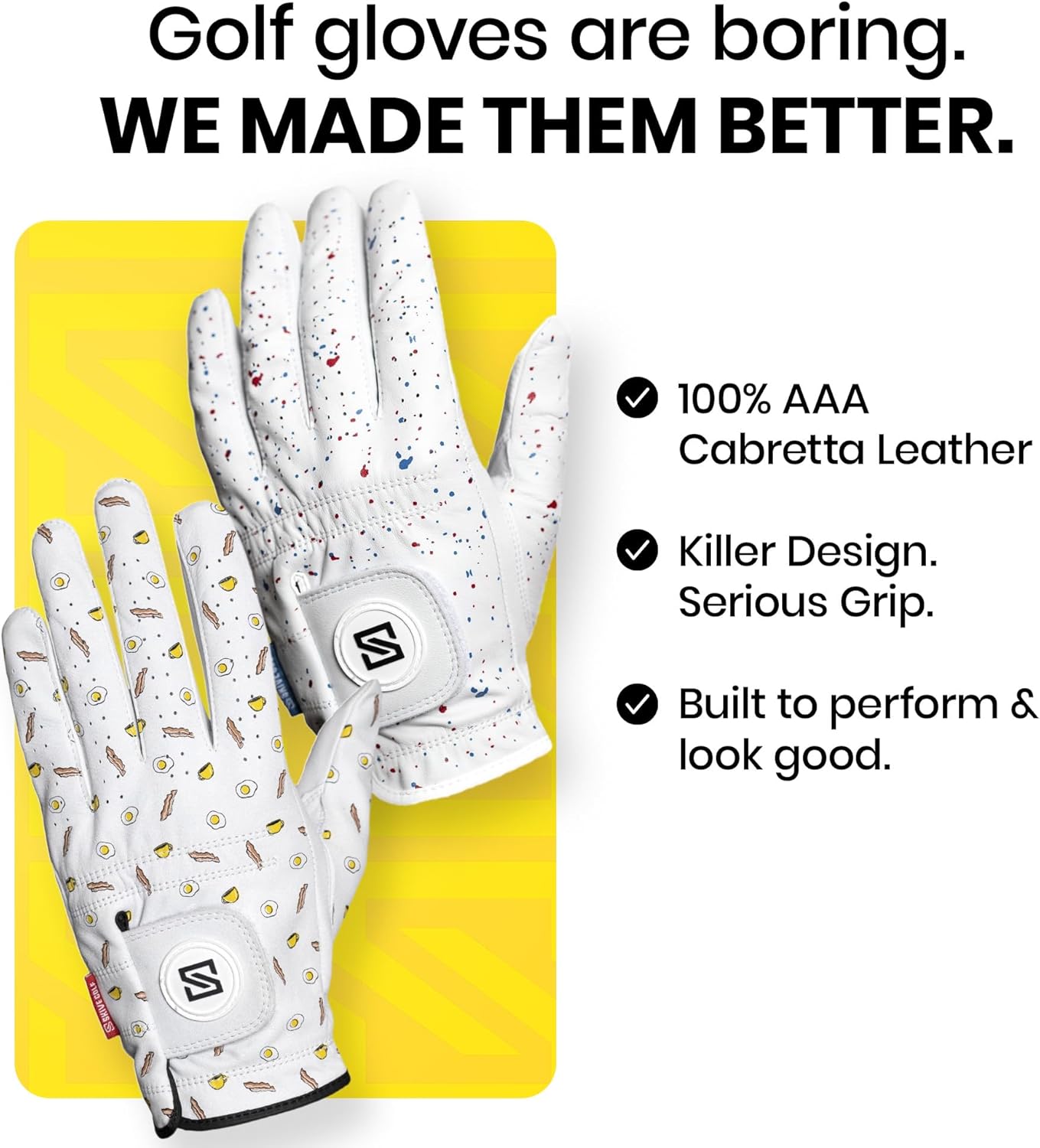 Skiennix Premium Golf Glove - 100% AAA Cabretta Leather | Exceptional Feel & Performance | Men's Left Hand