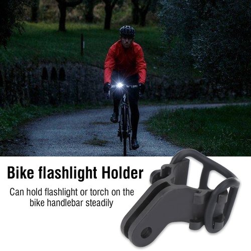 Flashlight Bike Mount, Universal for 40mm Flashlights, Secure Handlebar Holder with Adhesive Silicone Band for Cycling, Camer