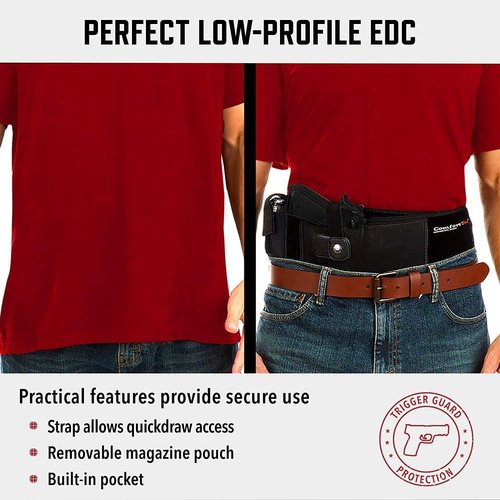 ComfortTac Belly Band Holster - Versatile Gun Holster for Smith & Wesson, Glock, Ruger | Fits Most Pistols and Revolvers