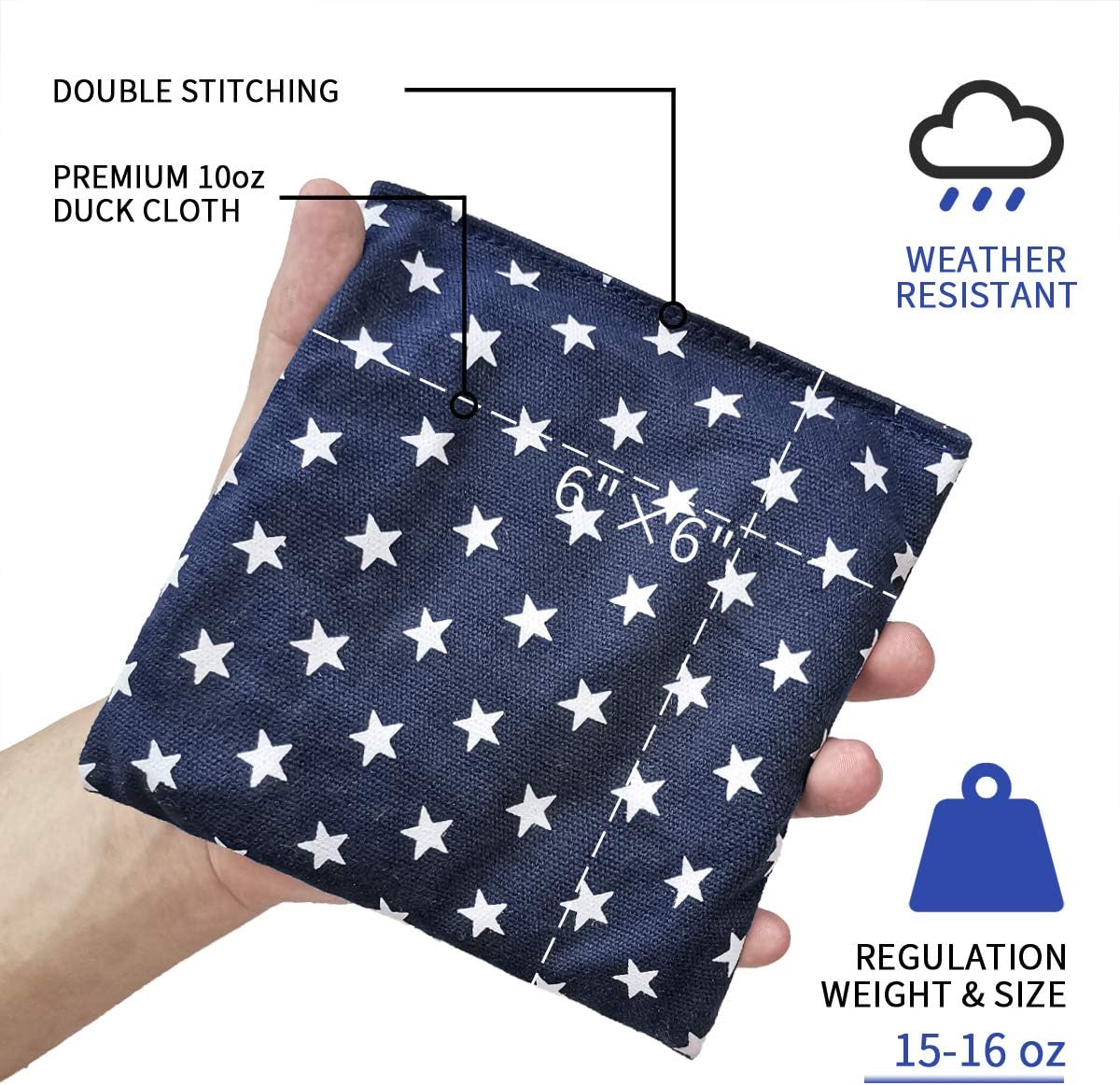 Nattork Cornhole Bags Set of 8 - Premium All-Weather Resistant Bean Bags - Regulation Size with Tote Bag