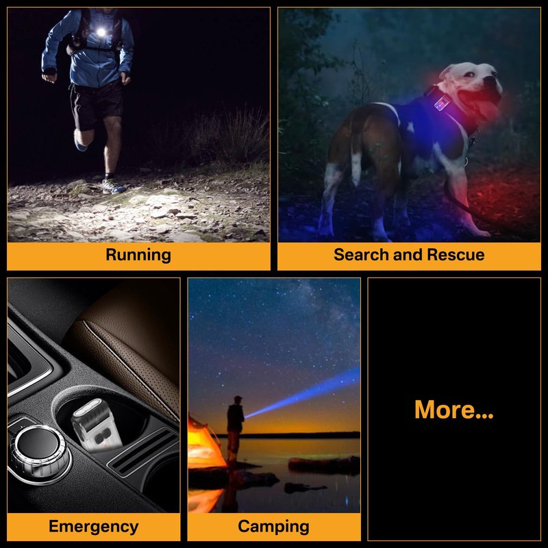 BORUIT V15 Small Flashlight Powerful Super Bright with 80° Swivel Head, Clip Magent Warm Red Blue COB Light - Mini Pocket Keychain EDC Flashlights USB Rechargeable IP67 LED Flash Light