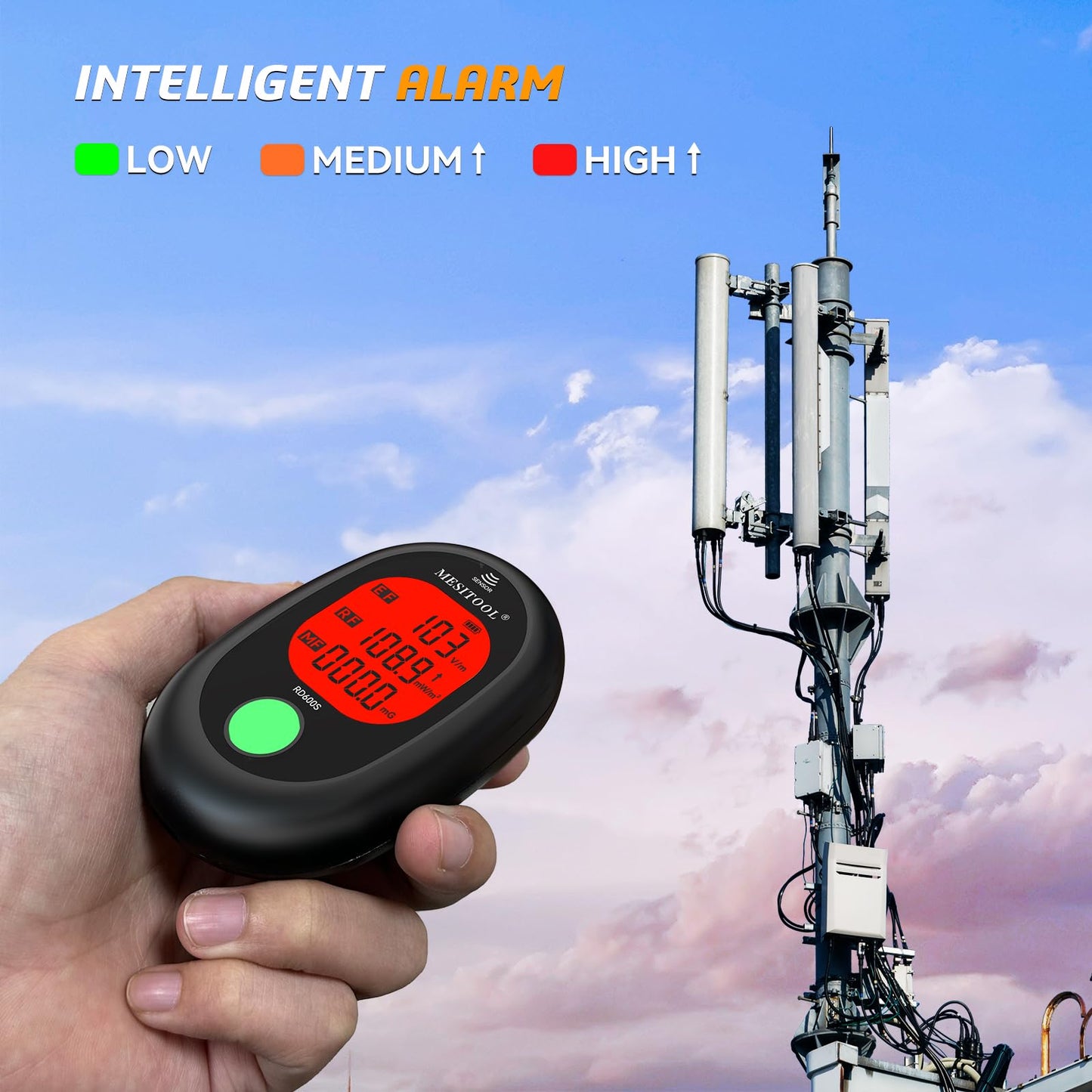 EMF Meter Digital Electromagnetic Field Radiation Detector Hand-held LCD 3 in 1 EMF Detector for EF/MF/RF,5G,WiFi for Home, Office and Outdoors (600S)