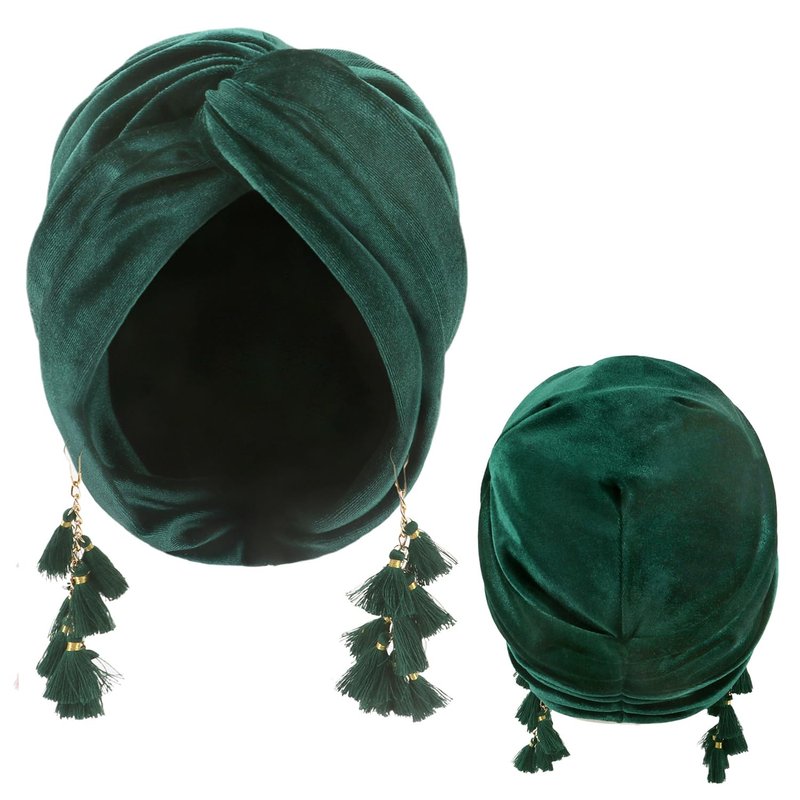 Women Turban,Cozy Polyester Velvet Turban Hats,Indian Turbans Hats Head Wraps Beanie,African Cap for Women