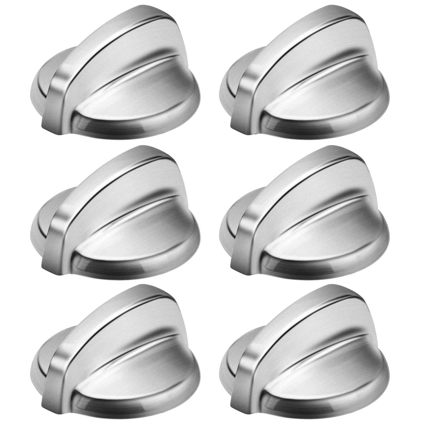 Fetechmate WB03T10325 Burner Control Knobs Replacement for G-E Stove Knob Replace 2691864 PS3510510 WB03T10325 Heavy Metal Knobs 6 Pack