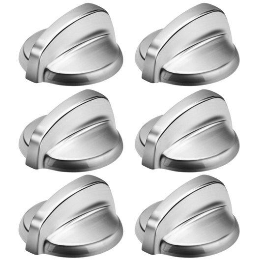 Fetechmate WB03T10325 Burner Control Knobs Replacement for G-E Stove Knob Replace 2691864 PS3510510 WB03T10325 Heavy Metal Knobs 6 Pack