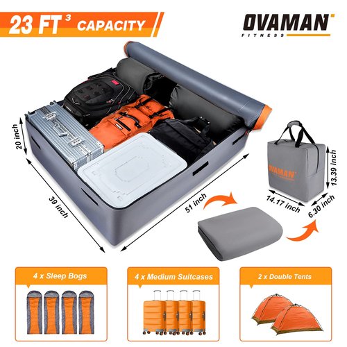 Car Rooftop Cargo Carrier Bag – 23 Cubic Feet Waterproof Heavy Duty 900D Roof Bag for All Vehicles SUV with/Without Roof Rack, Car Storage Bag with Anti-Slip Mat, 6 Hooks & Luggage Lock