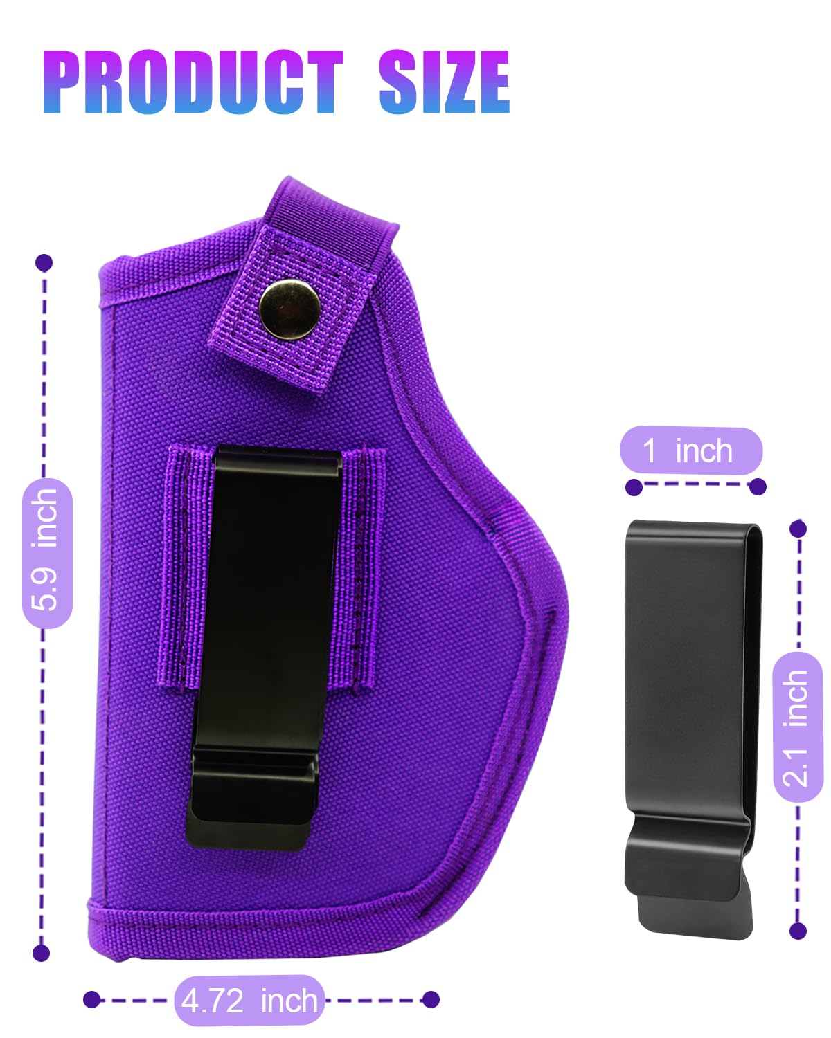 Gun Holster for Men&Women, IWB/OWB 9mm Holsters, 380 Pistol Holster fits Glock 19/17/23/26/27/42/43x, S&W M&P Shield, Sig Sauer and Similar Handguns (Purple)
