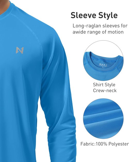 Isnowood Sun Protection Shirt - UPF 50+ Long Sleeve UV Quick Dry Rash Guard for Fishing & Hiking