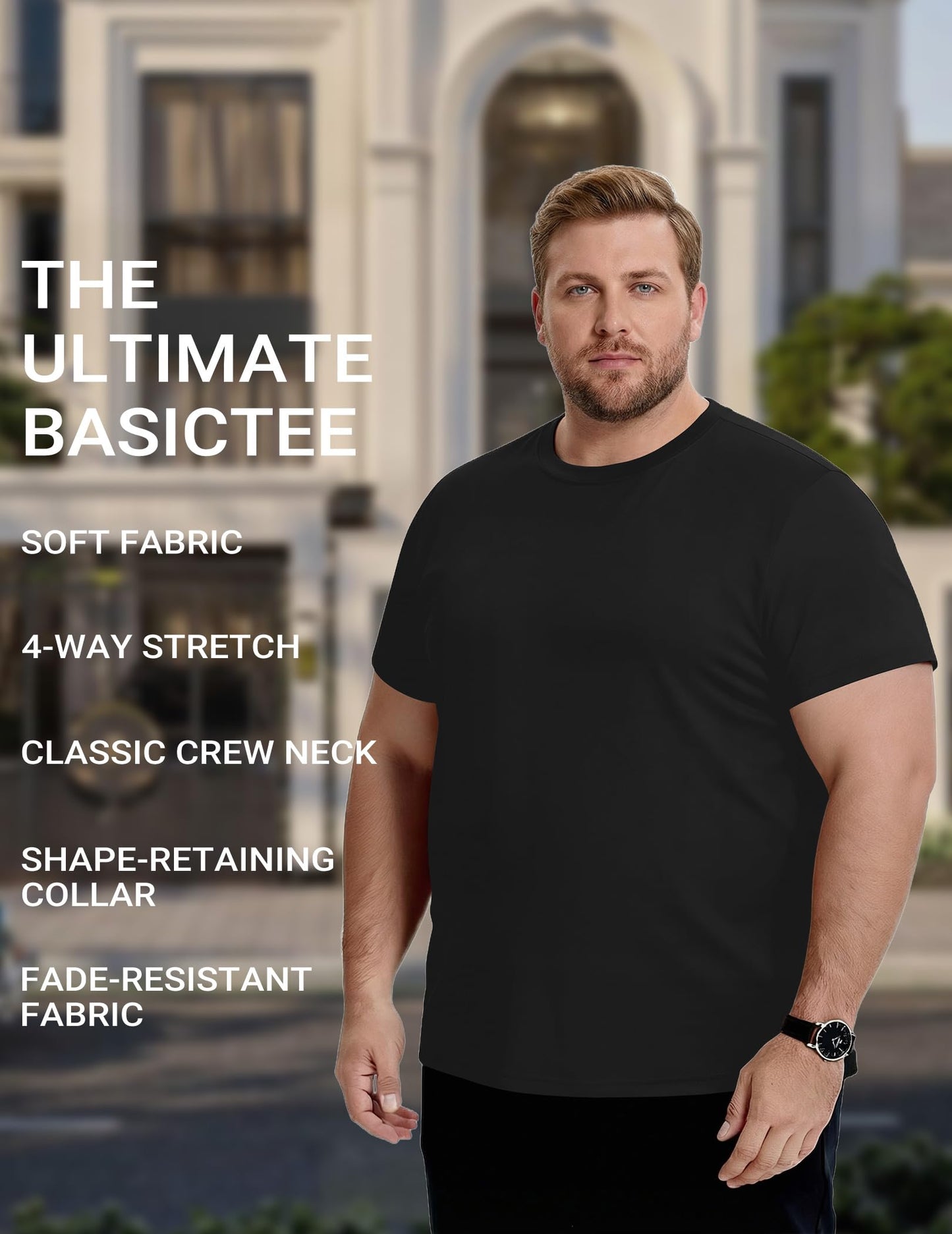 COOFANDY Men's Short Sleeve T-Shirts 1 Pack Crew Neck Casual Summer Lightweight Basic Tee Shirt