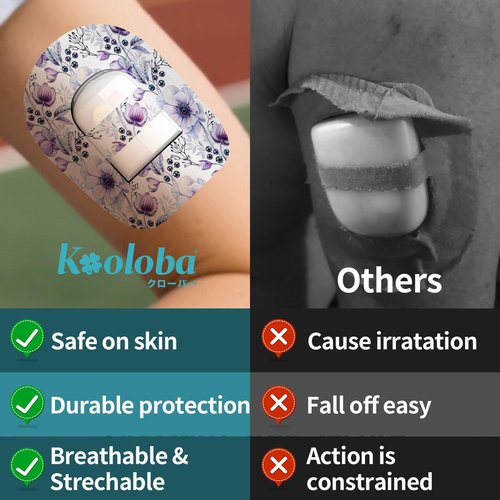 Adhesive Patches for Omnipod 5 Waterproof,Overpatches for Omnipod 5 Pre-Cut Backing with Strap Bloomingday
