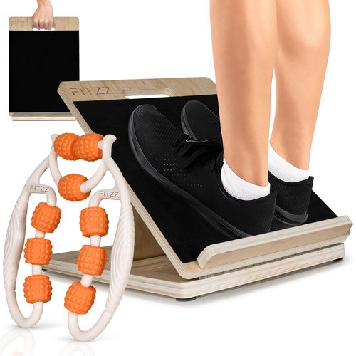 FITZZ Portable Wooden Slant Board for Calf Stretching - Slant Boards for Exercise - Calf Stretcher Slant Board, Incline Board for Leg Stretcher, Hamstring Stretcher - Overall Stretching Board