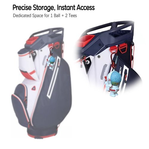 GREEN ACTION Astronaut Golf Tee Holder and Phone Stand, Includes 2 Golf Tees, Golf Ball Holder with Carabiner, Fun Golf Accessories for Men and Women, Stylish Golf Bag Accessory and Golf Gift