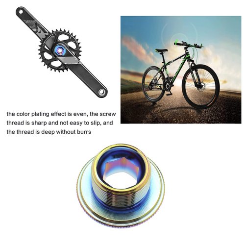 Create idea M18 Bike Crank Cover with 2PCS Bolts Hex Head Crank Arm Bolts Bicycle Crankset Screw Aluminum Alloy Compatible with PROWHEEL FSA/FC-4500/FC-5600