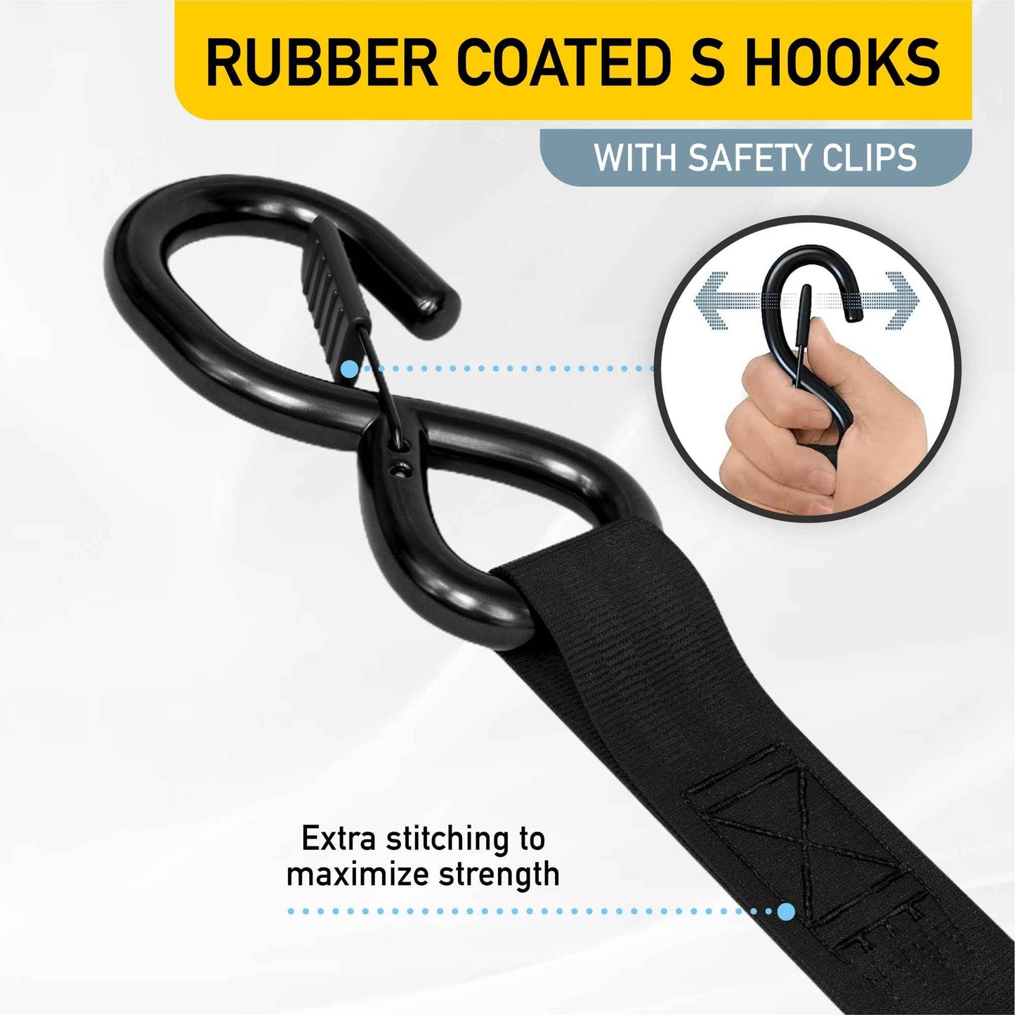 AUGO Retractable Ratchet Straps | 4 Heavy Duty Ratchet Straps Self Retractable Tie Down Straps with Soft Loops & Storage Bag for Motorcycle, Truck, Trailer, Cargo Van | 1200 Lb Break Strength 1” x 10’
