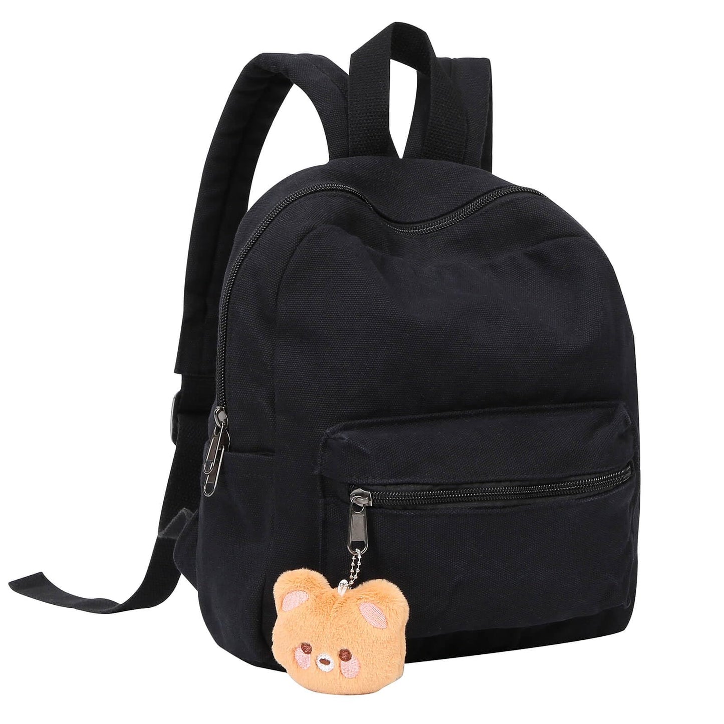 Phaoullzon Teen Girls Mini Backpack Purse Kids Canvas Small Tiny Cute Bag,Black