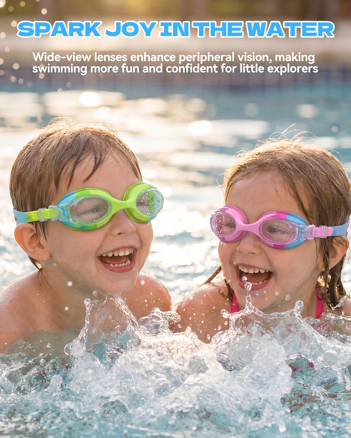 Aegend Swim Goggles for Kids Age 3-8 Anti-Fog Clear Vision Full Protection Goggles Perfect for Toddler Swimming (Pink-1 Pack)