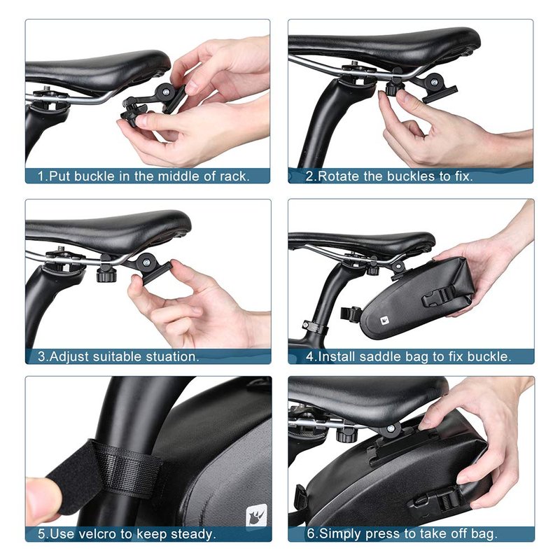 Rhinowalk Bike Saddle Bag Waterproof Bicycle Under Seat Bag Quick Disassembly Rainproof Mountain Road Bike Seat Bag Bicycle Professional Cycling Accessories