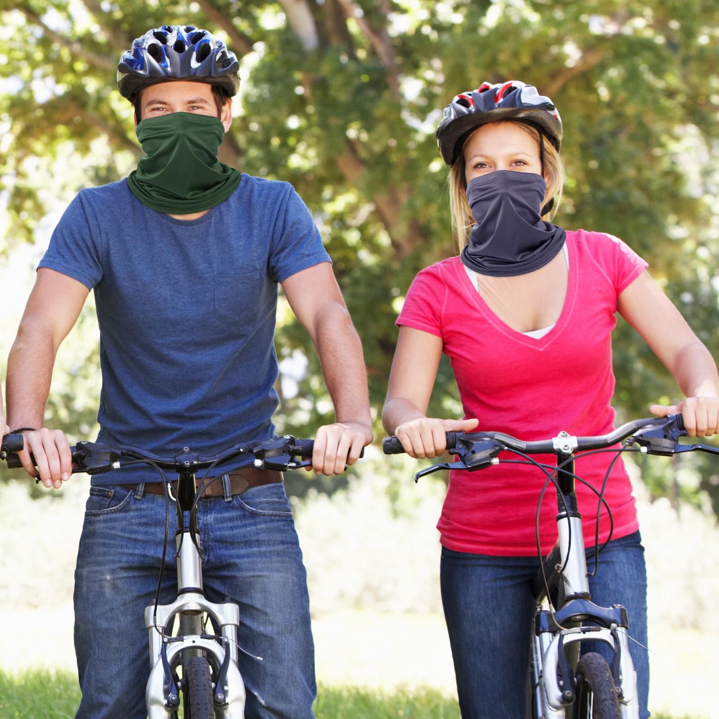 Geyoga 6 Pieces Summer UV Protection Cooling Neck Gaiter Face Clothing Neck Gaiter Mask Scarf Sunscreen Breathable Bandana (Earth Tones)