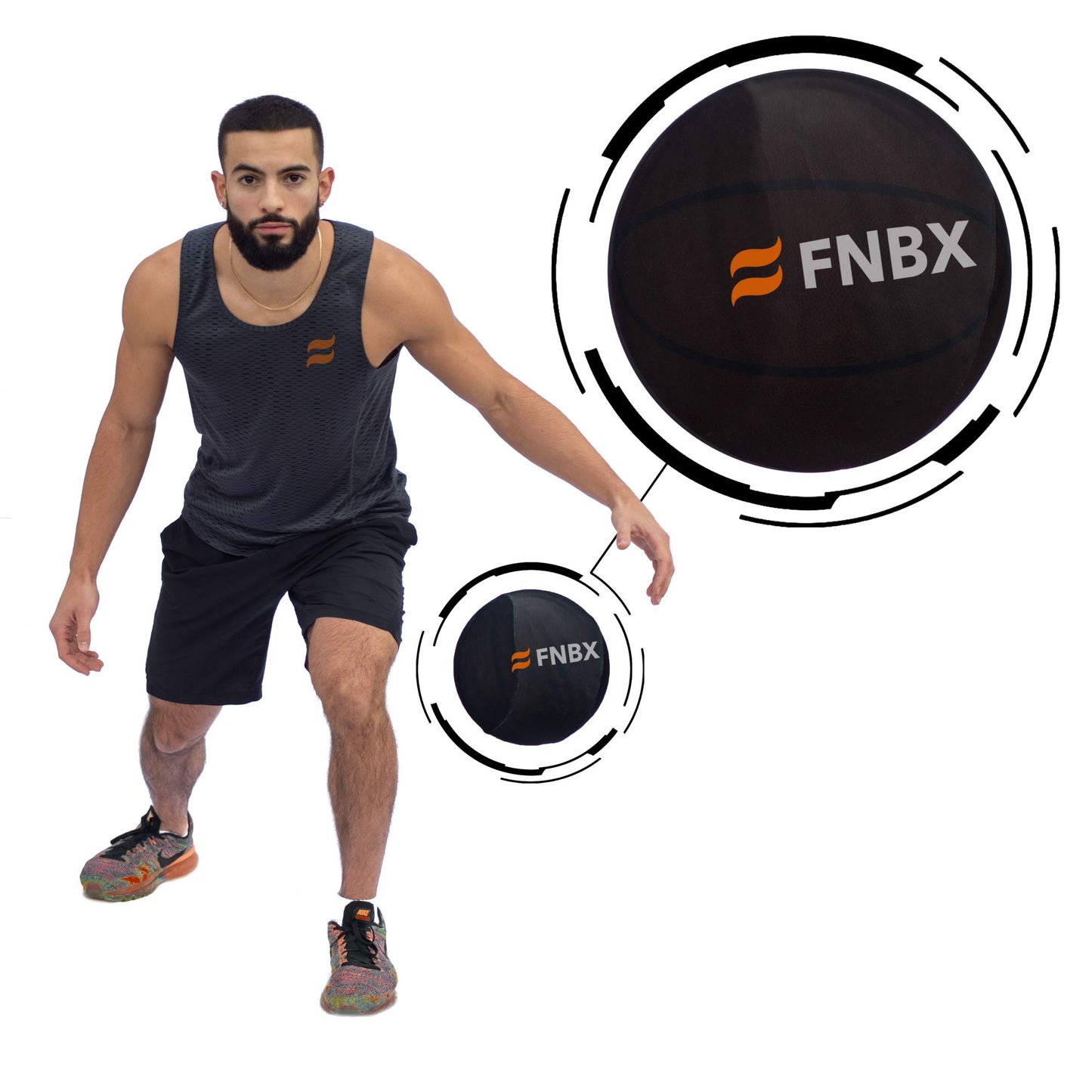 FNBX Dribble Cap - Basketball Cover to Eliminate Grip While Dribbling - Improves Ball handling, Control and Focus - Stretchy Material to fit Most basketballs - Basketball Training aid