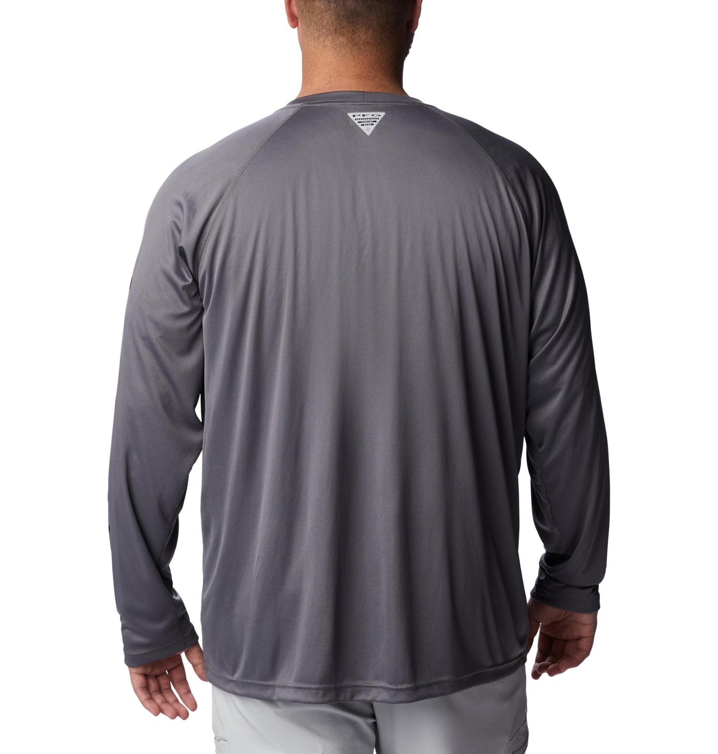 Columbia Men's PFG Terminal Tackle Long Sleeve Fishing Shirt, City Grey/Black Logo, 3X