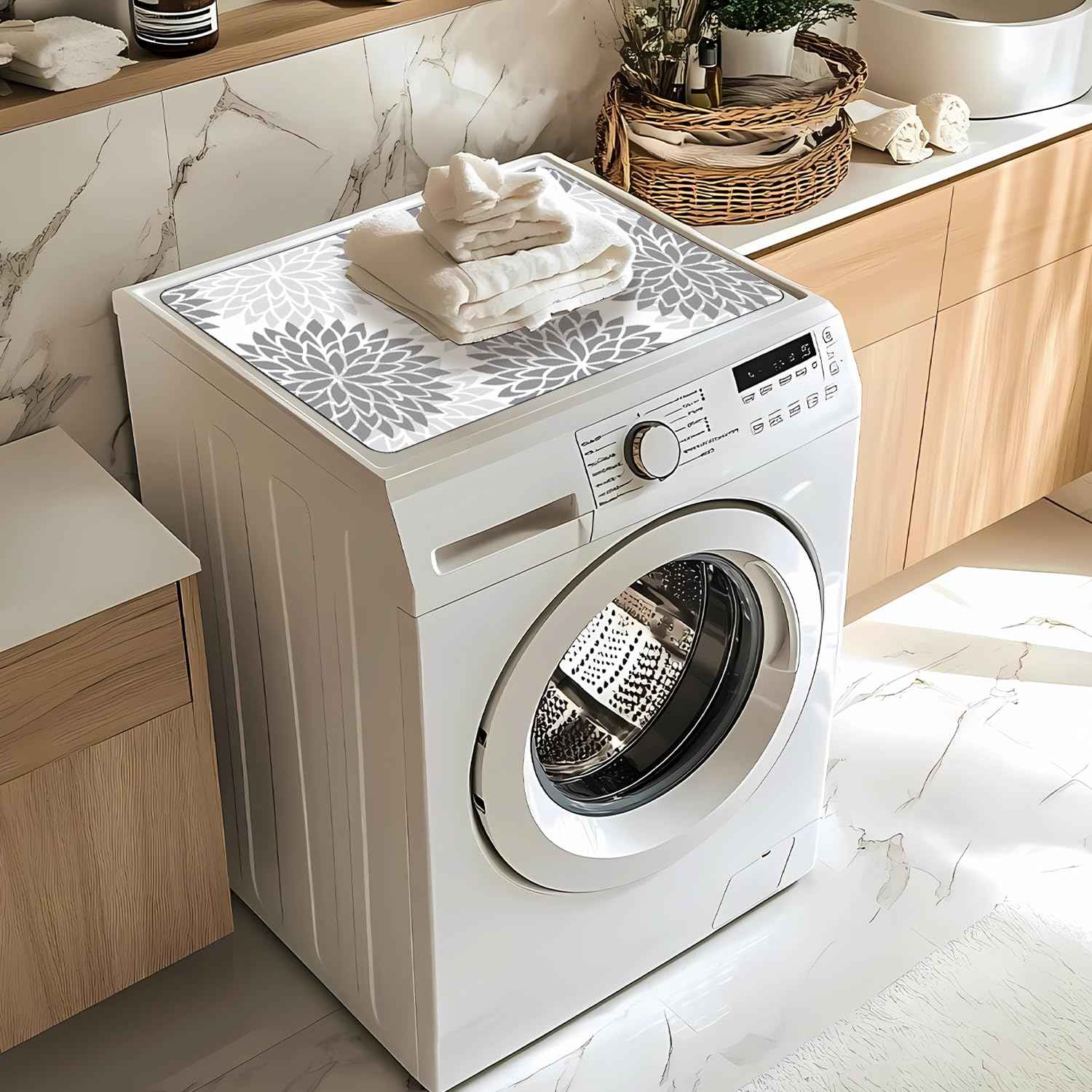 Washer and Dryer Covers for the Top 23.6“ x 19.7", – Waterproof, Non-Slip Laundry Machine Protector Mat for Dust, Scratch – Fits Most Washers, Dryers, Laundry Room Organization Essentials Accessories