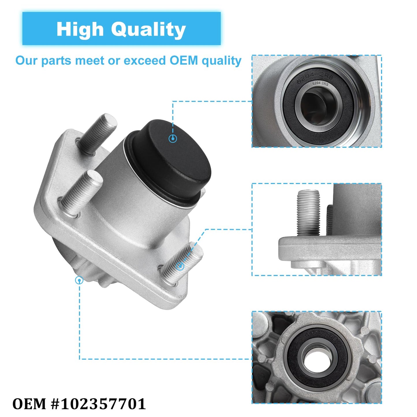 Shu-Ran DS and Precedent Front Wheel Hub Assembly, 2 PCS for Club Car DS & Precedent 2003-up Gas Electric Golf Cart, Golf Cart Hub Replace OEM# 102357701