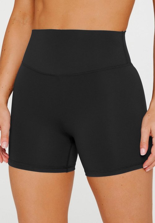 Olmlmt Workout Biker Shorts for Women High Waisted No Front Seam Booty Gym Running Yoga Shorts - 4.5 Inches(O729-Black-M)
