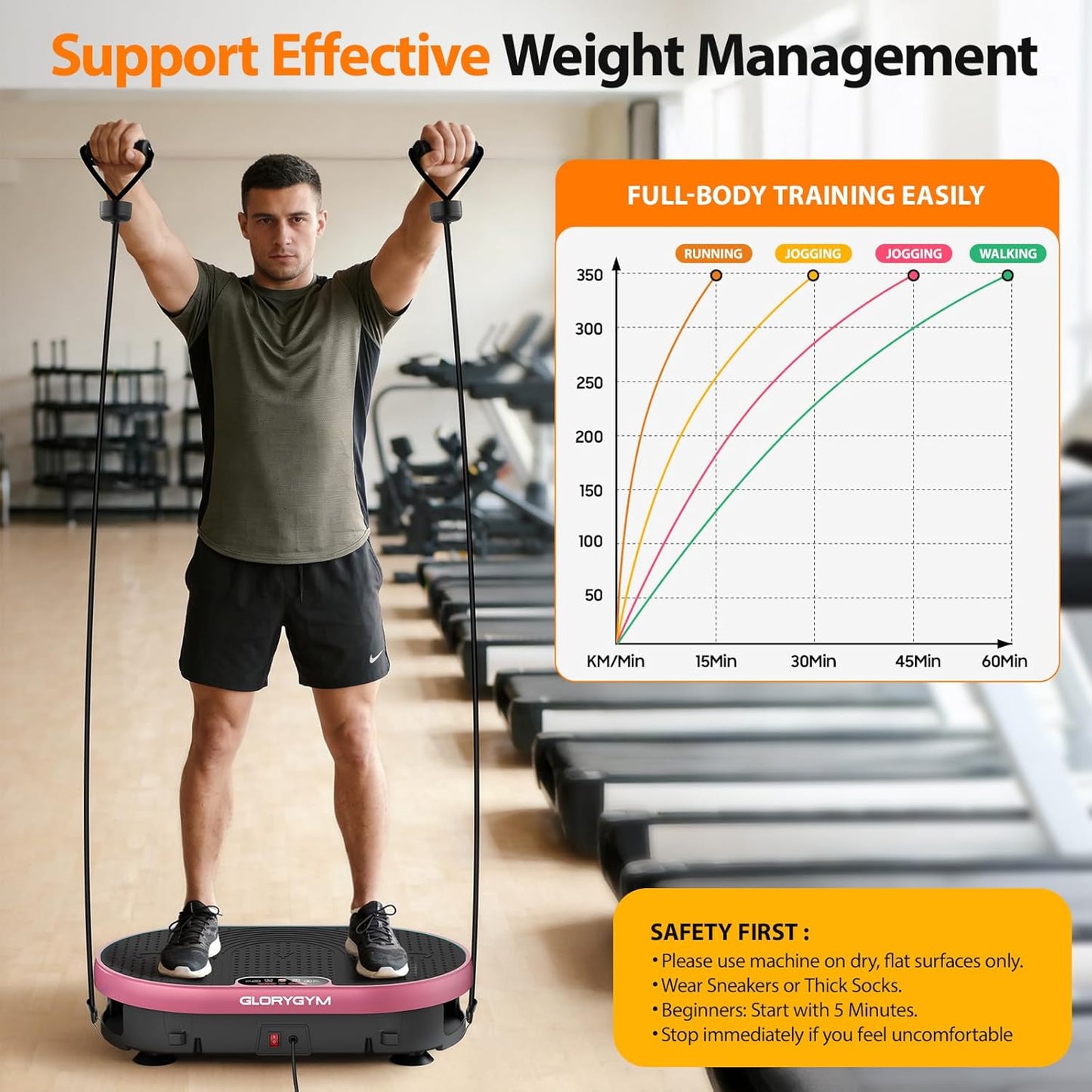 Skiennix Vibration Plate Exercise Machine - 120 Speed Levels, Remote Control, Compact Home Gym
