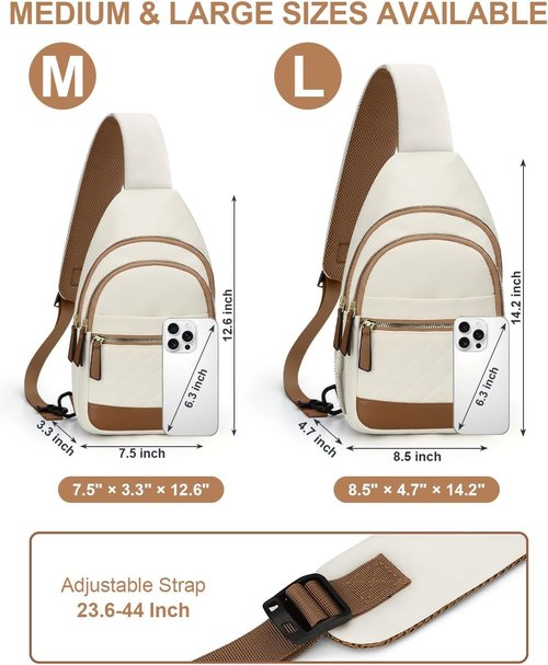 Capolo Sling Bag - Waterproof Crossbody for Men & Women | Trendy Casual Fanny Pack in Beige, Medium