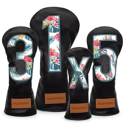 BAIRBRE Golf Club Covers Black Putter Cover Driver Covers Fairway Wood Headcover Hybrid Covers 3 Wood Headcovers Leather Mallte Putter Cover Golf Headcover for All Brand