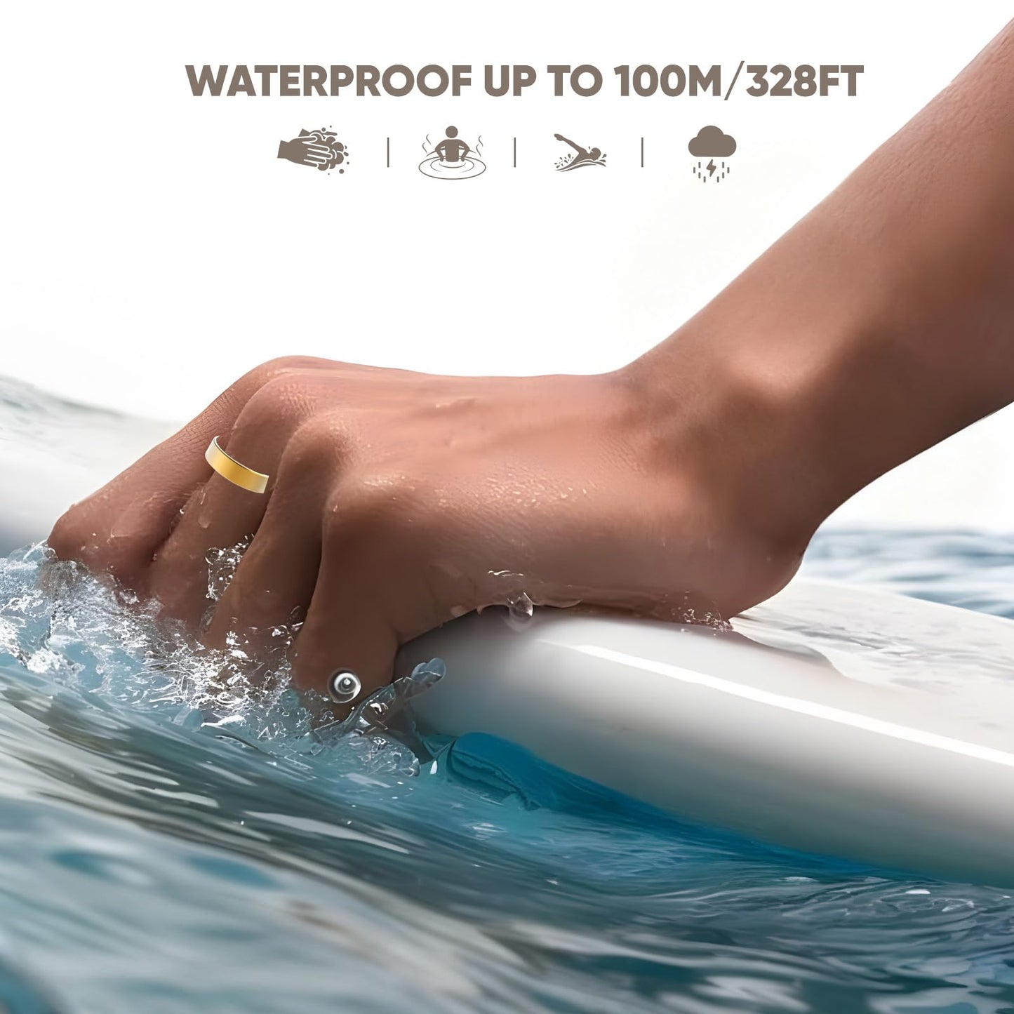 Othelia Smart Ring for Women Men with Sleep Monitoring, Step Counting, Heart Rate, Blood Oxygen, IP68 Waterproof for iPhone and Android, No Subscription Fee (Gold, 10)