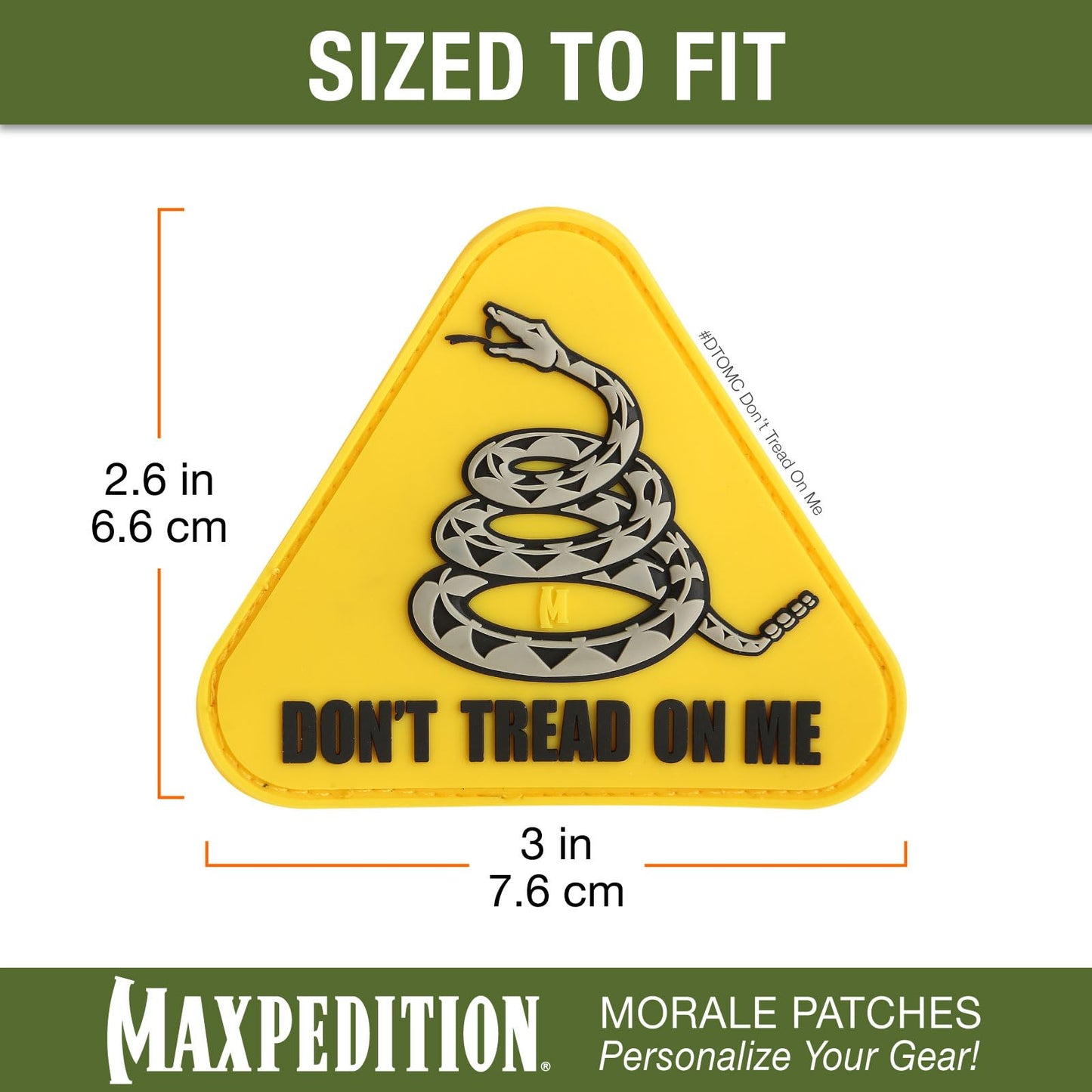 Maxpedition Gear Don't Tread on Me Patch, 3 x 2.6-Inch