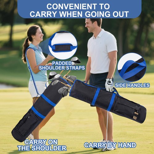 Lightweight Golf Bags for Men, Foldable Golf Club Bags Made of Oxford Cloth, Adjustable Strap, Holds Multiple Clubs, Golf Travel Bag Gifts Compact Design Easy to Store and Travel