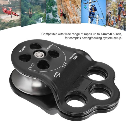 Keenso 30KN Climbing Pulley,Hitch Climber Pulley Climbing Bearing Pulley for Rock Climbing, Rappelling, Zipline Sports