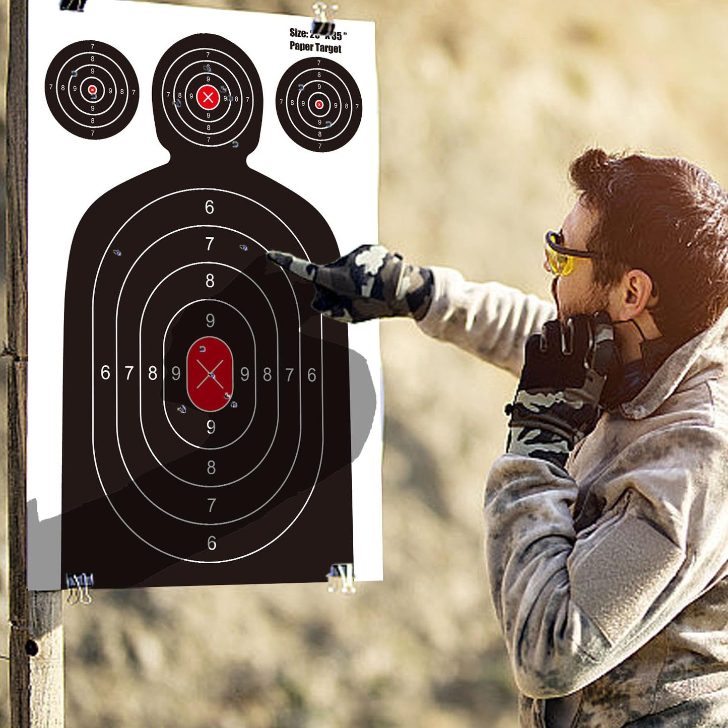 Meruzy 23x35 Inch Silhouette Shooting Targets - 15 Pack Reactive Paper Targets with Instant Hit Visibility for Indoor/Outdoor Pistol, Rifle, BB Guns, Airgun Practice