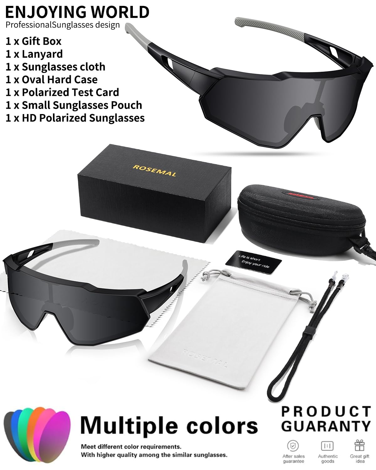 Polarized Sports Sunglasses for Men Women Youth Baseball Cycling Running Driving Fishing Tennis Golf Motor TAC UV400 TR90
