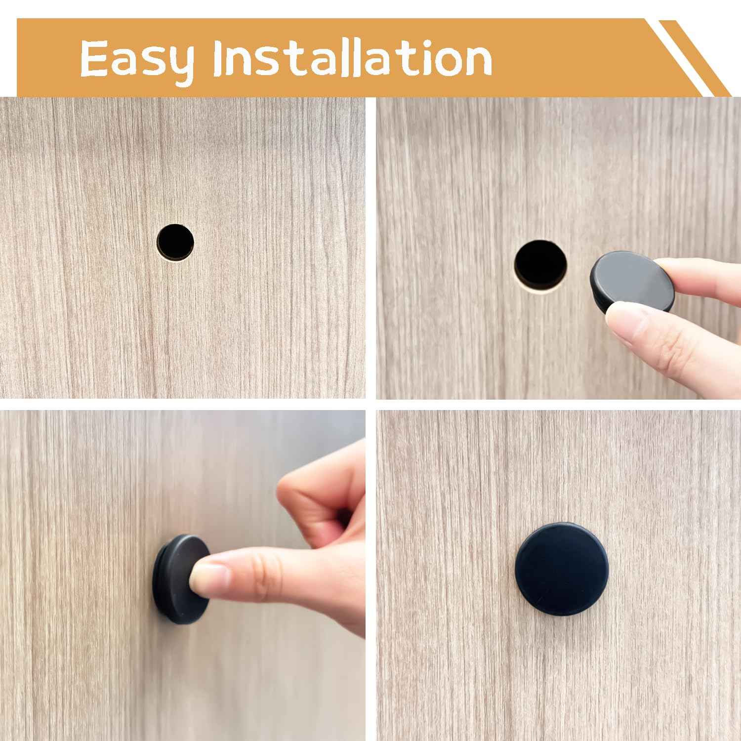 zDwfDc 125PCS 8 Sizes White Rubber Plug Silicone Plugs for Round Holes, 1" 3/4" 5/8" 1/2" 3/8" 5/16" 1/4" 1/5" Round Hole Plugs Snap Locking, Used for Furniture DD028-w