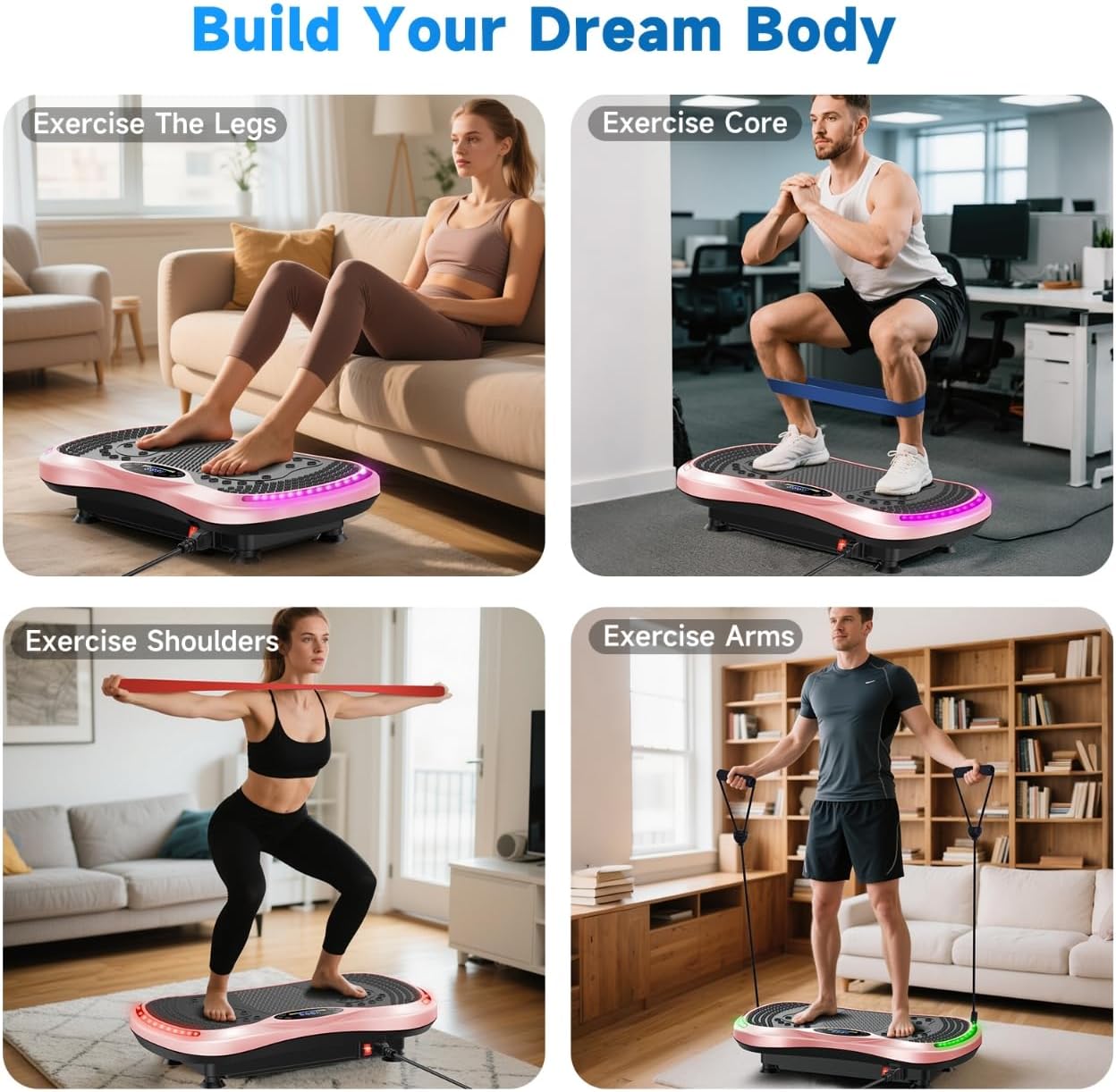 Skiennix Vibration Plate Exercise Machine - Full-Body Weight Loss & Lymphatic Drainage | 400 Lbs Capacity, 200 Speeds