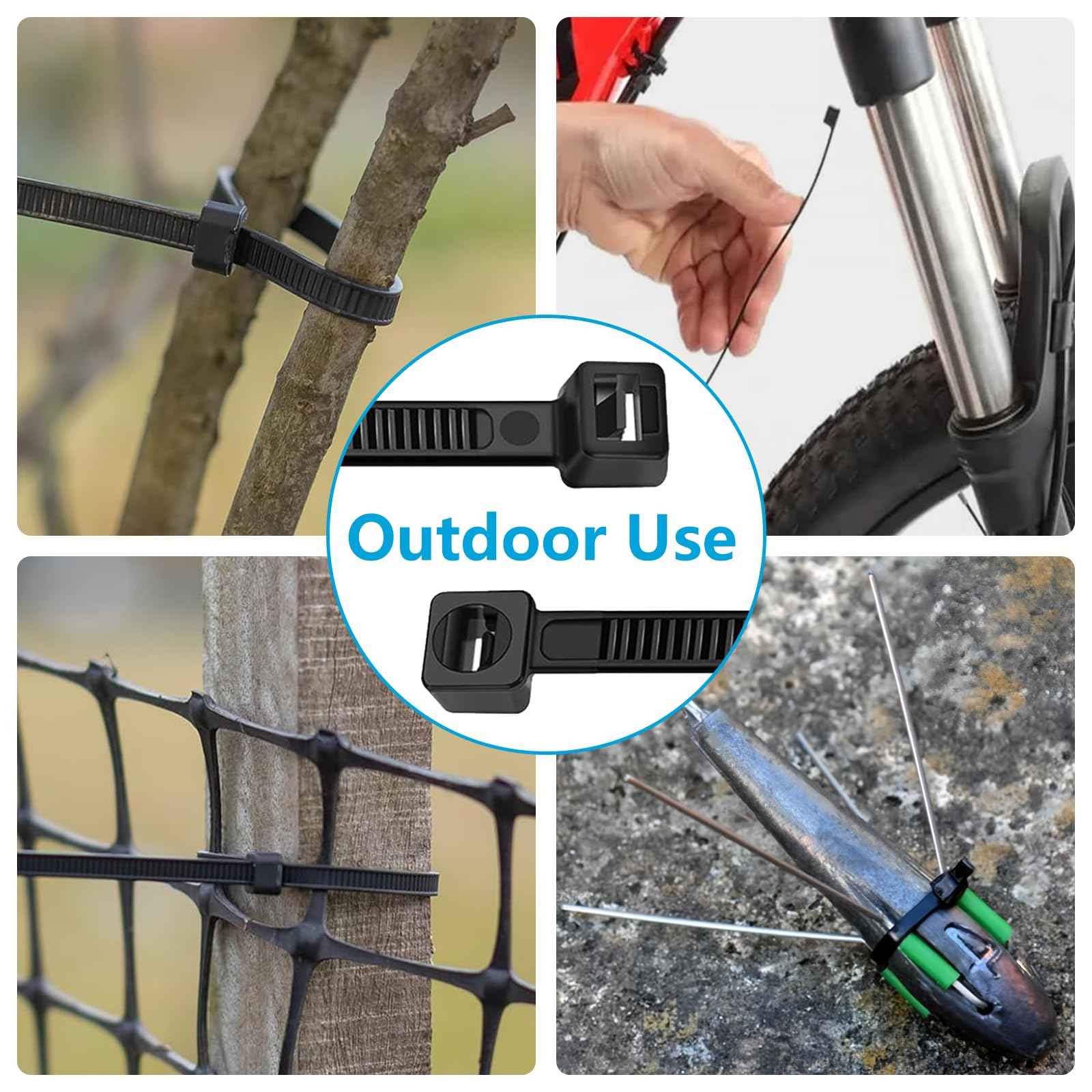 Zip Ties 10 inch (1000 Pack), Black Cable Ties, 45lb Tensile Strength, Wire Ties, Glufirm