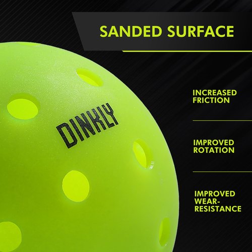 Dinkly Pickleball Balls, Outdoor Pickleballs USAPA Approved, Enhanced Durability Pickle Ball with Roto-Molded & Seamless Design, 40 Holes Green Pickleballs for Beginners Professionals, 12 Pack