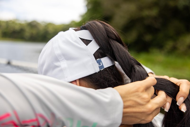 HUK - Womens Trucker Hat, Anti-Glare Snapback Fishing Hat for Women, White, One Size