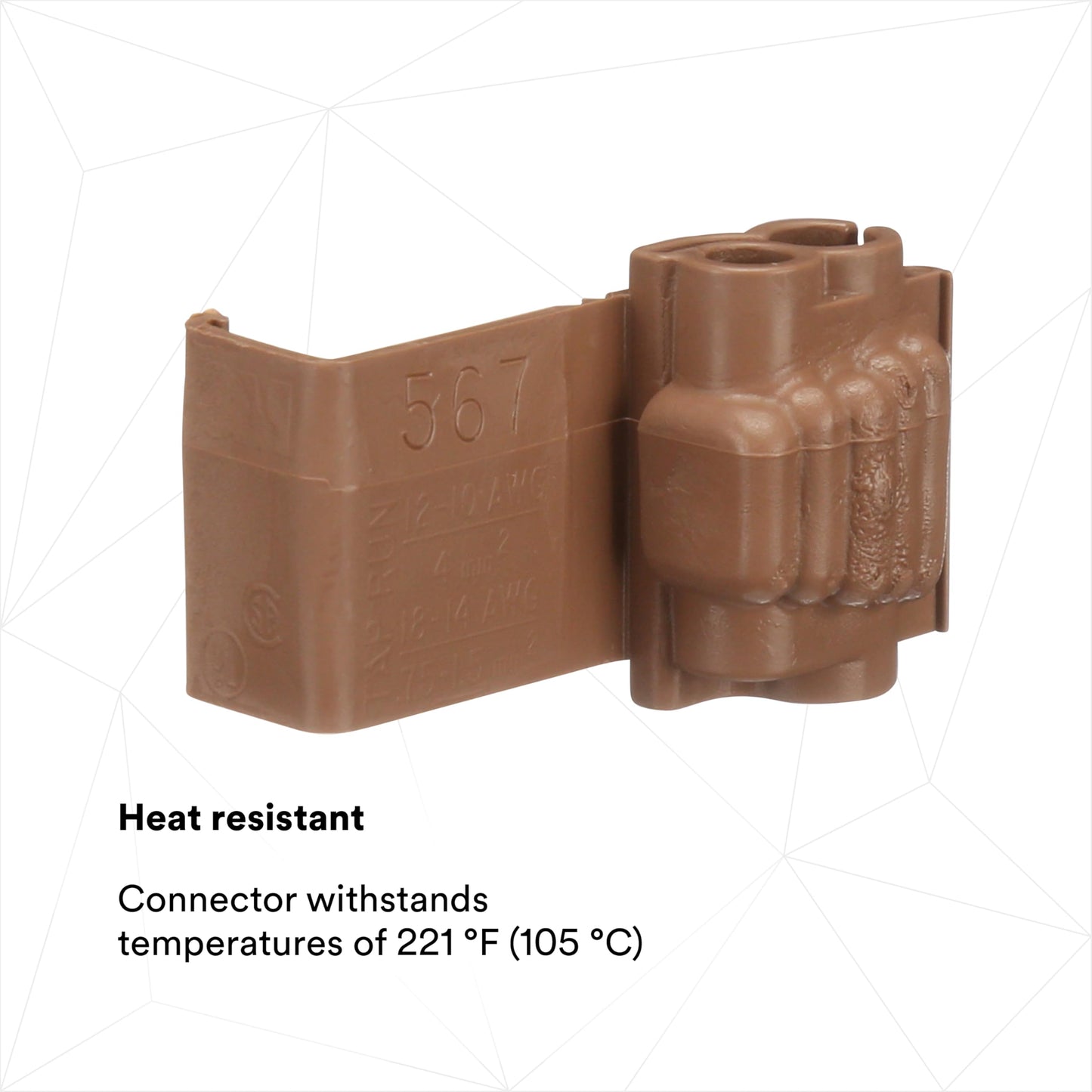 3M Scotchlok Self- Stripping Tap Connectors 567, Run and Tap, Brown, 18-14 Awg (Tap), 12-10 Awg (Run), Bag of 100