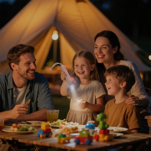 CoolGift Mart Kids Silicone Flashlight, Dimmable Flashlight for Toddlers Kids Boys Girls, Rechargeable Hanging Night Light for Camping, Night Walks and Home Use, Fun Animal Themed Portable Torch