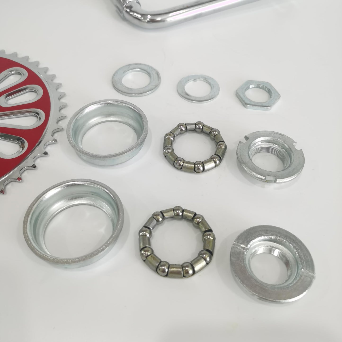 DONSP1986 2” Cup Wide Pedal Crank Kit 44T Sprocket 165mm Crank Arm, One-Piece Crank, Bicycle Crank Kit for Road Bicycle (Red)