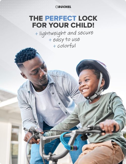 Büchel Bike Locks - Colorful Keyless Cable Lock for Kids - Secure & Easy-to-Use Bicycle Accessory