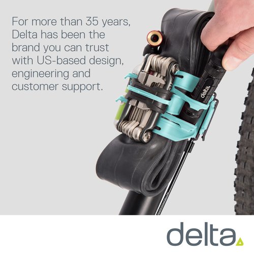 Bike Frame Carrier Utility Strap for Tools and Inner Tubes, Stwap by Delta Cycle - Oversized Strap Design Hold All Bike Tire Tube Sizes up to 29 inches, Integrated Hook & Loop Storage Fasteners, Blue