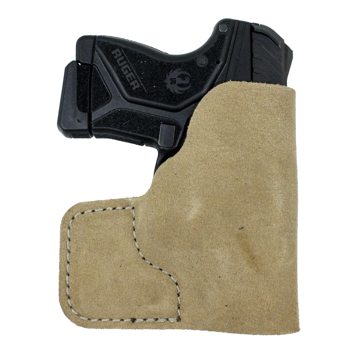 DeSantis Suede Nemesis Pocket Holster - Pocket Pistol Holster for Concealed Carry, Compatible with The Ruger LCP II and The LCP Max - Ambidextrous, Natural